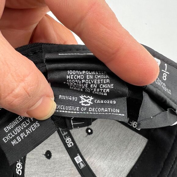 New Era San Francisco Giants Hat Mens 7 1/8 Fitted Black 59Fifty Baseball Cap - Picture 10 of 12